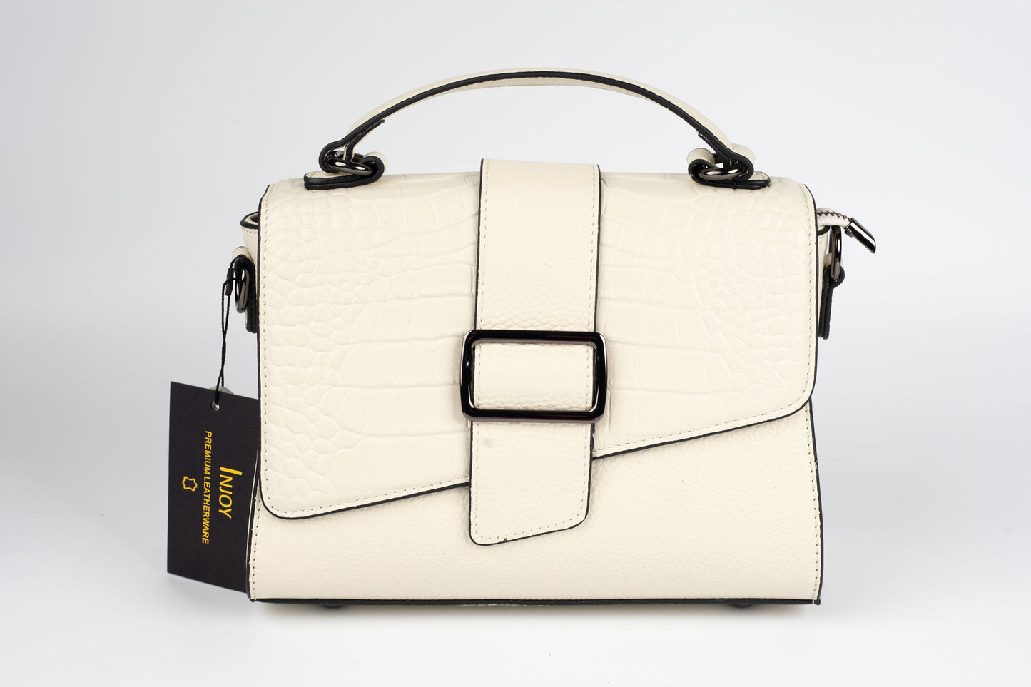 Geanta din piele FENIX FASHION 5678 ALB