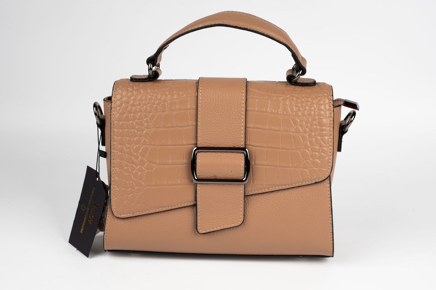 Geanta din piele naturală FENIX FASHION 5678 KHAKI