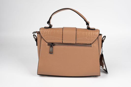 Geanta din piele naturală FENIX FASHION 5678 KHAKI