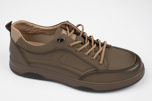 Pantofi barbati casual piele naturală MELS 21032 KHAKI