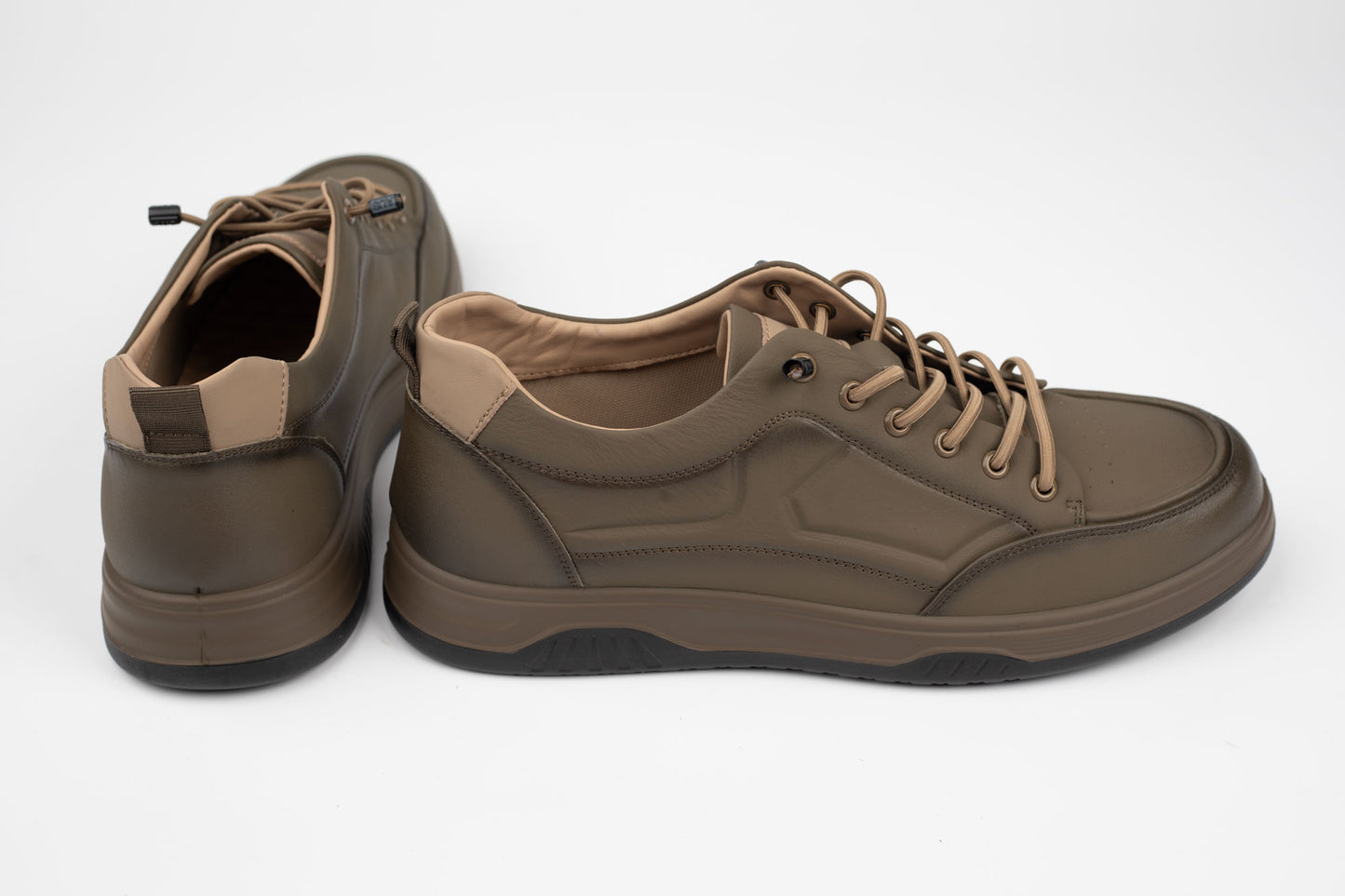 Pantofi barbati casual piele naturală MELS 21032 KHAKI