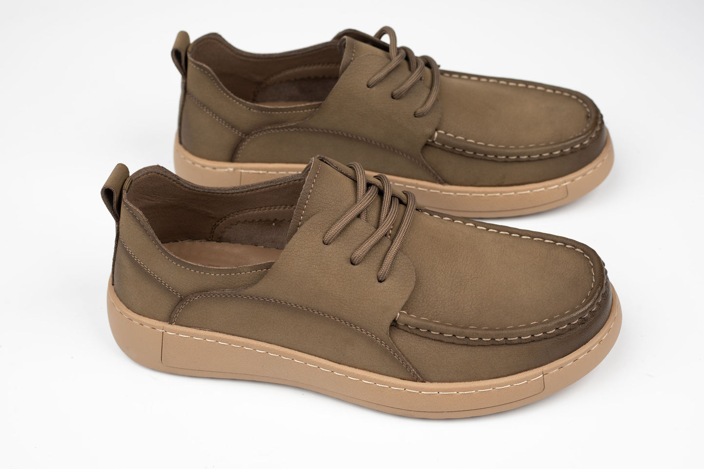 Pantofi barbati casual piele naturala MELS 90007 Khaki