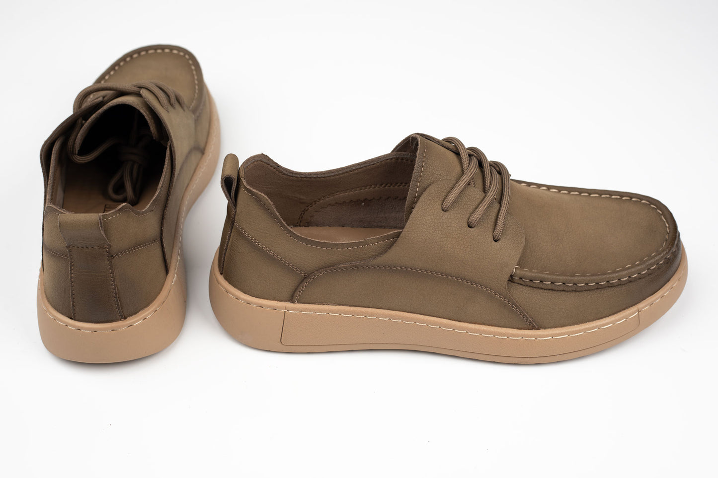 Pantofi barbati casual piele naturala MELS 90007 Khaki