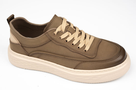 Pantofi casual  din piele naturală  MELS 18008 Khaki