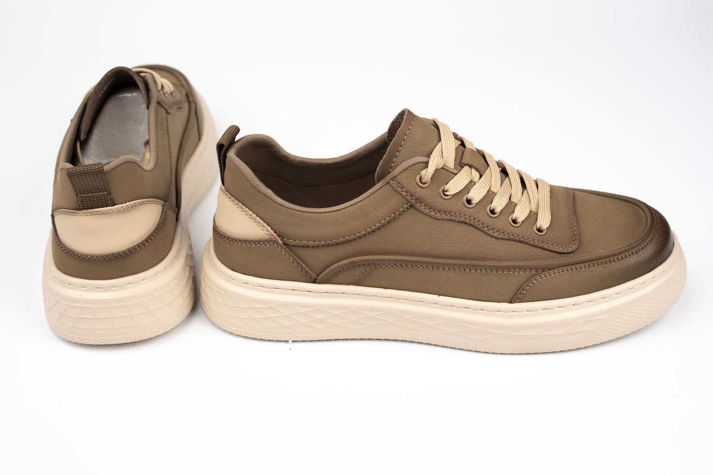 Pantofi casual  din piele naturală  MELS 18008 Khaki