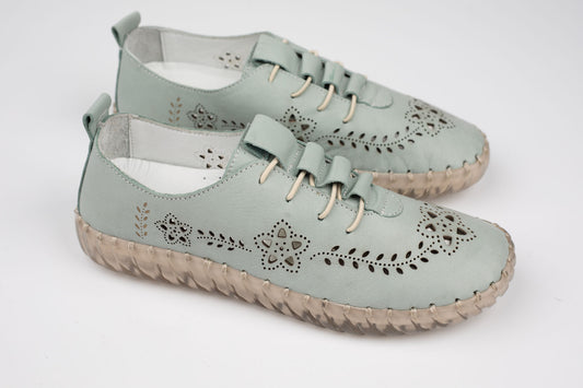 Pantofi dama piele naturală perforata BIOFLEX 827 Blue