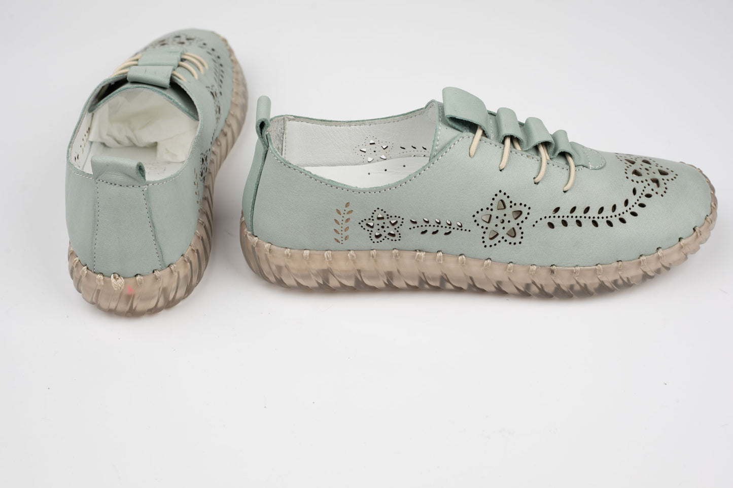 Pantofi dama piele naturală perforata BIOFLEX 827 Blue