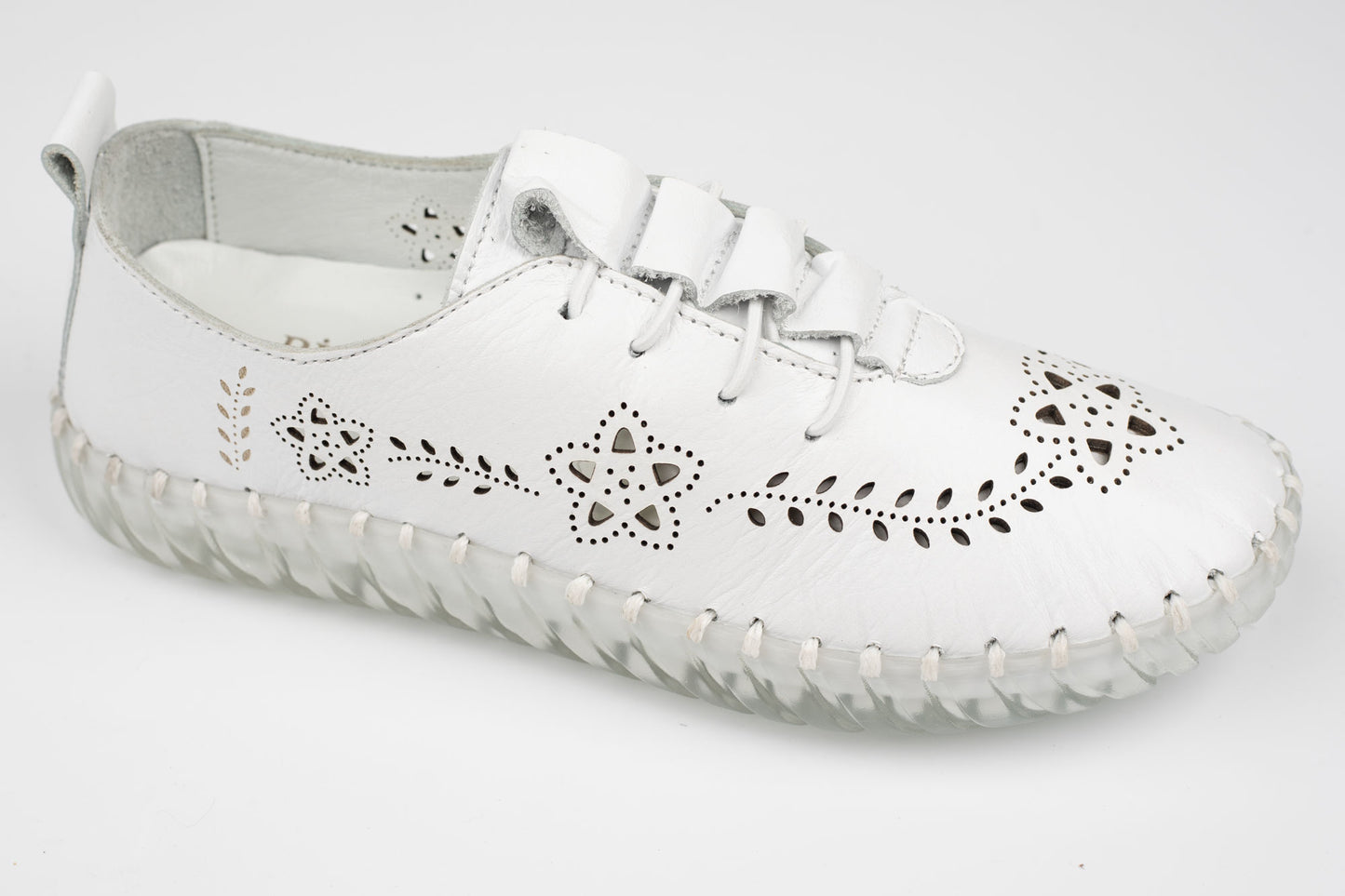Pantofi dama piele naturală perforata BIOFLEX 827 Alb