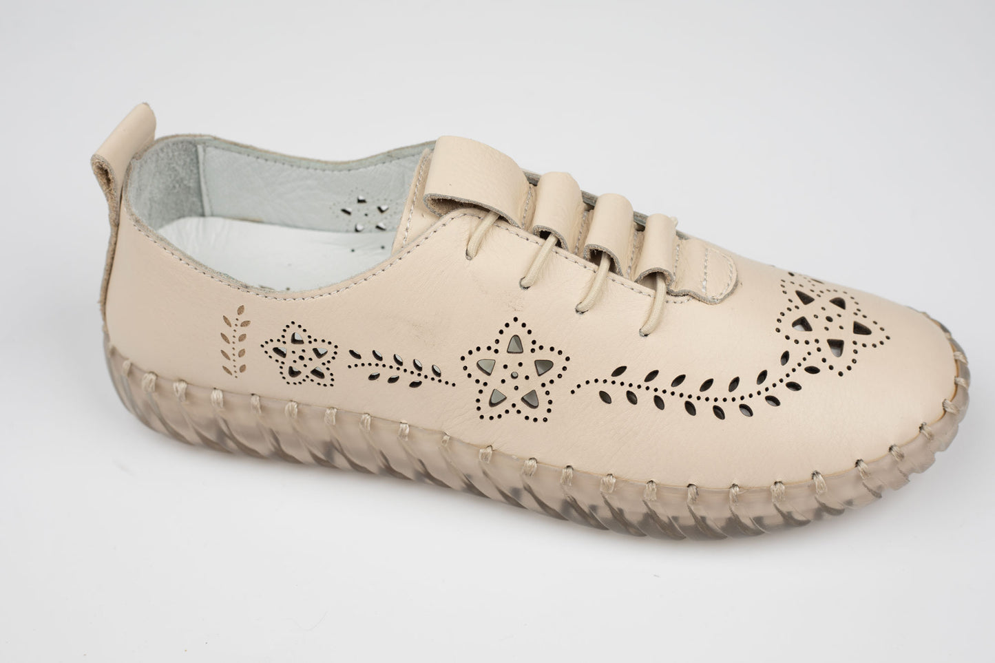 Pantofi dama piele naturală perforata BIOFLEX 827 Bej