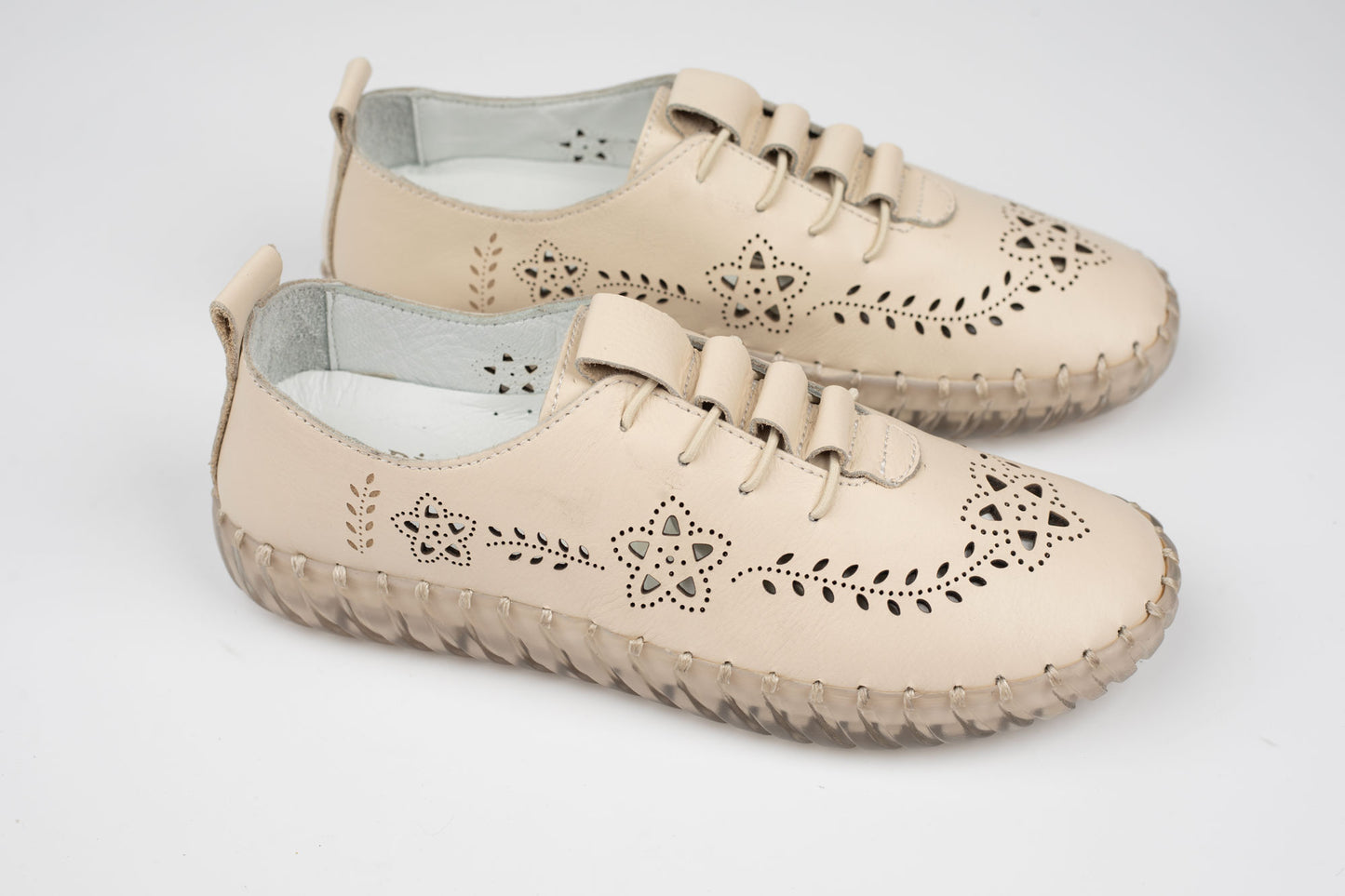 Pantofi dama piele naturală perforata BIOFLEX 827 Bej