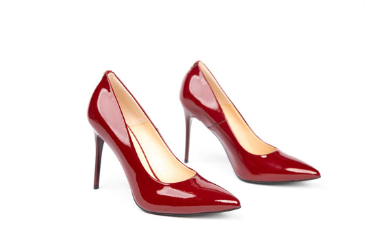 Pantofi eleganti dama din piele naturala SALA 9457 bordo lac
