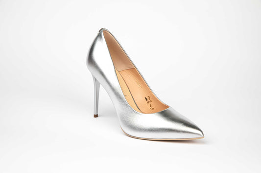Pantofi eleganti dama din piele naturala SALA 9457 argintiu