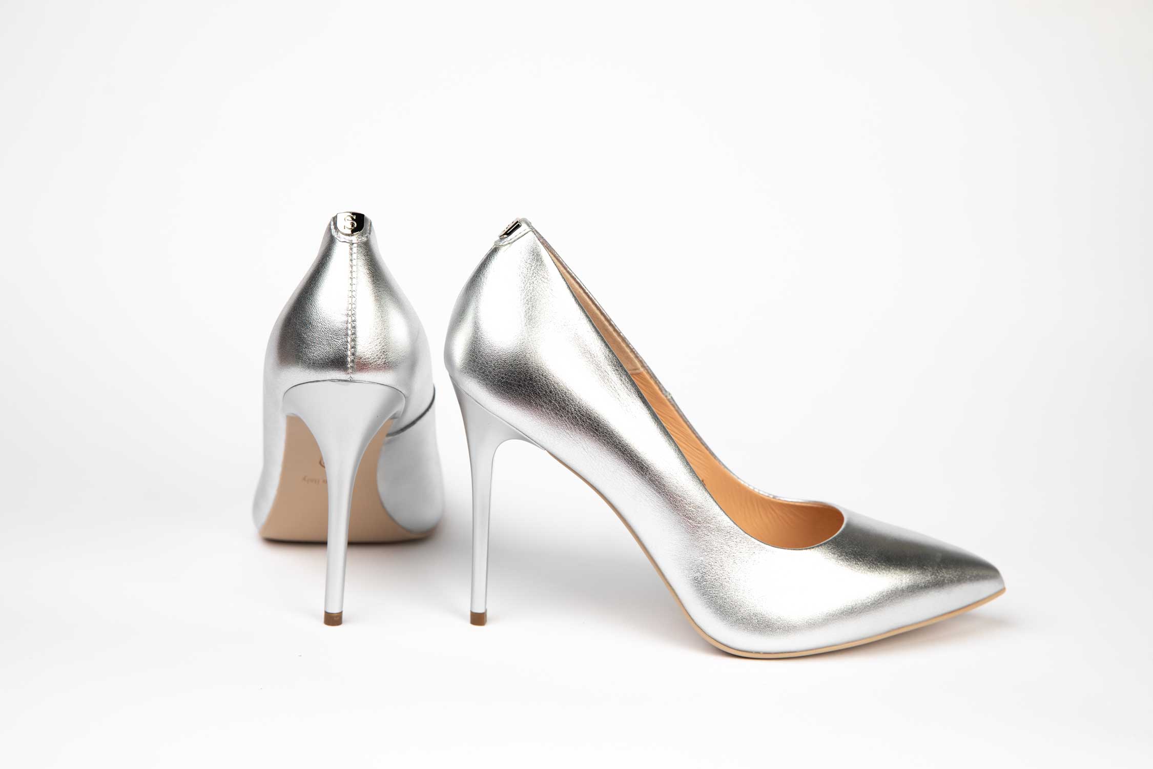 Pantofi eleganti dama din piele naturala SALA 9457 argintiu