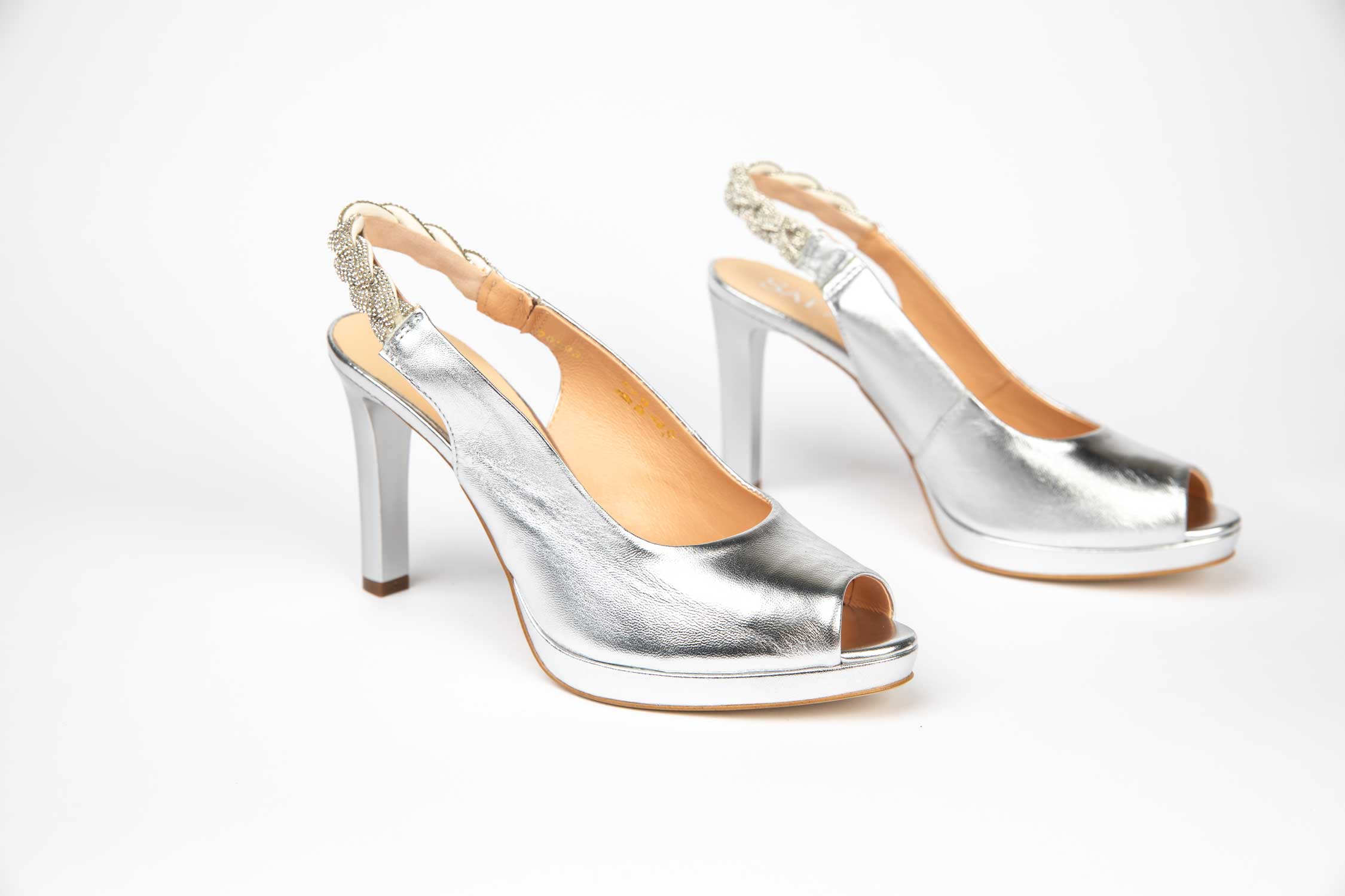 Sandale dama elegante din piele naturala SALA 20293 argintiu