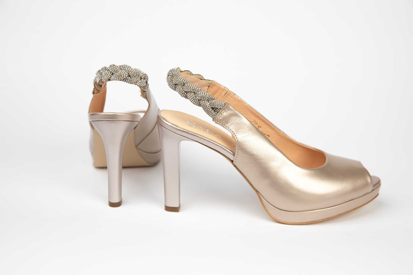 Elegant women's sandals made of genuine leather SALA 20293 gold