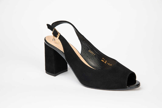 Sandale dama elegante din piele naturala SALA 20011 negru velur