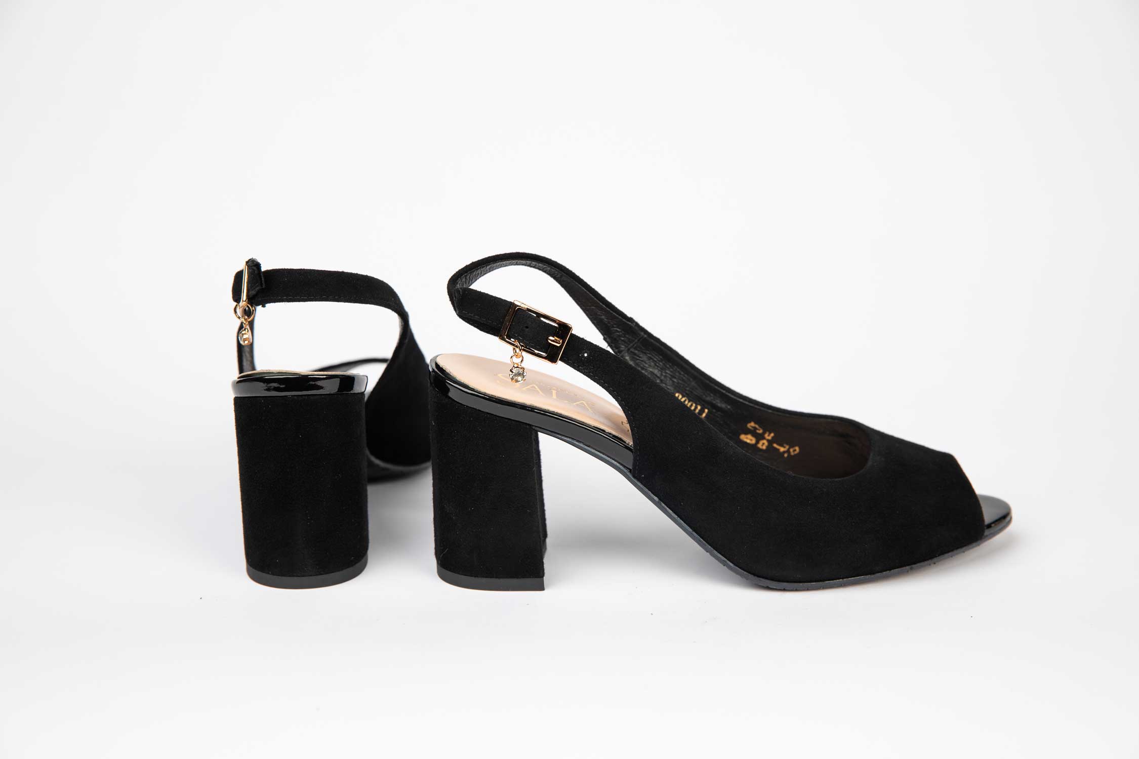 Sandale dama elegante din piele naturala 20011 negru velur