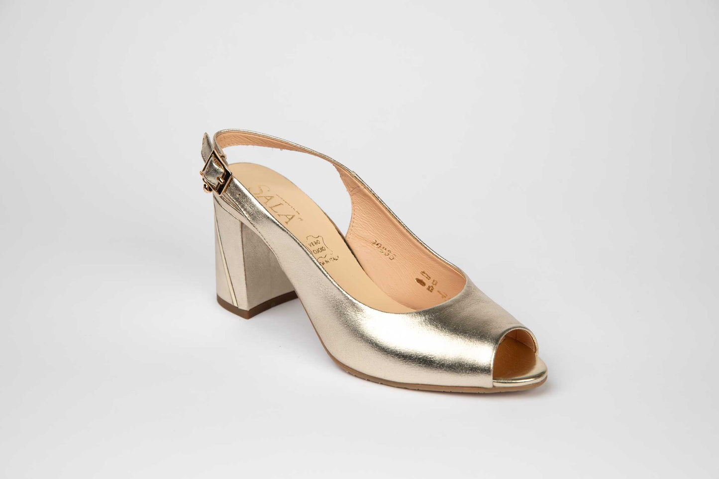 Elegant women's sandals made of genuine leather SALA 20235 gold