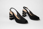 Sandale dama elegante din piele naturala 9773 negru velur