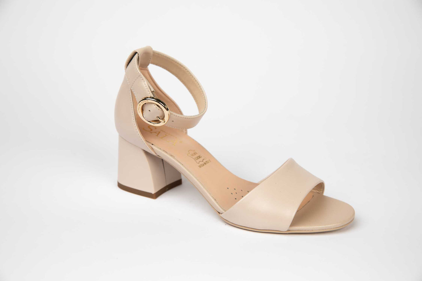 Elegant women's sandals made of genuine leather SALA 9973 beige