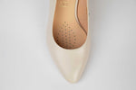 Pantofi dama decupati eleganti din piele naturala SALA 20006 crem