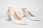 Pantofi dama decupati eleganti din piele naturala SALA 20180 alb