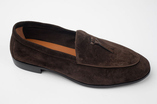 Pantofi piele naturală întoarsă FEELING 8180 Maro vel