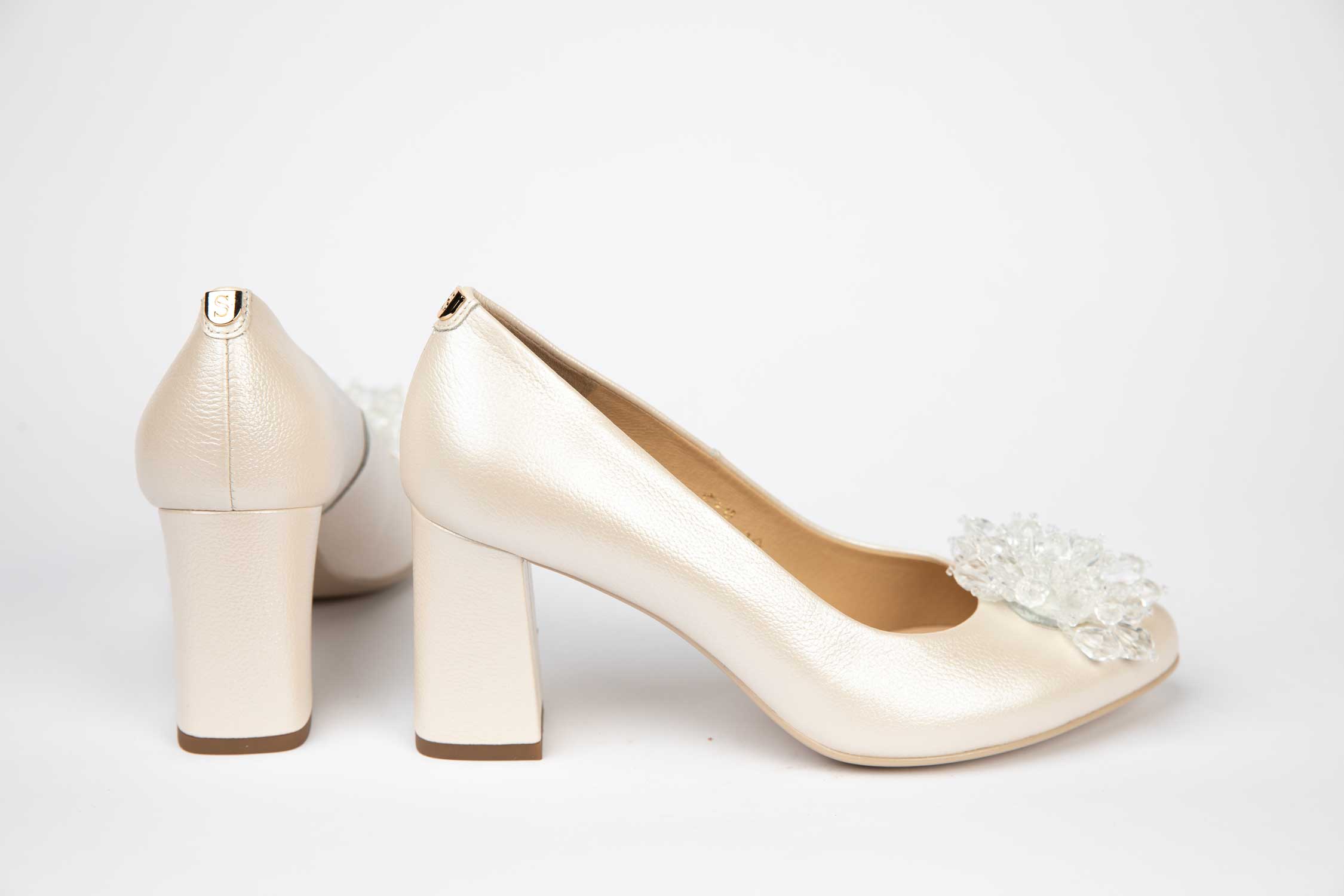 Pantofi dama eleganti din piele naturala SALA 20430 ivory