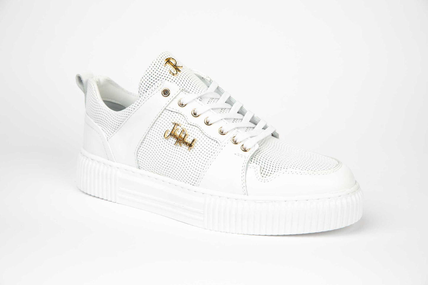 Men's casual shoes made of genuine leather JOHN RICHARDO 402 white (White)