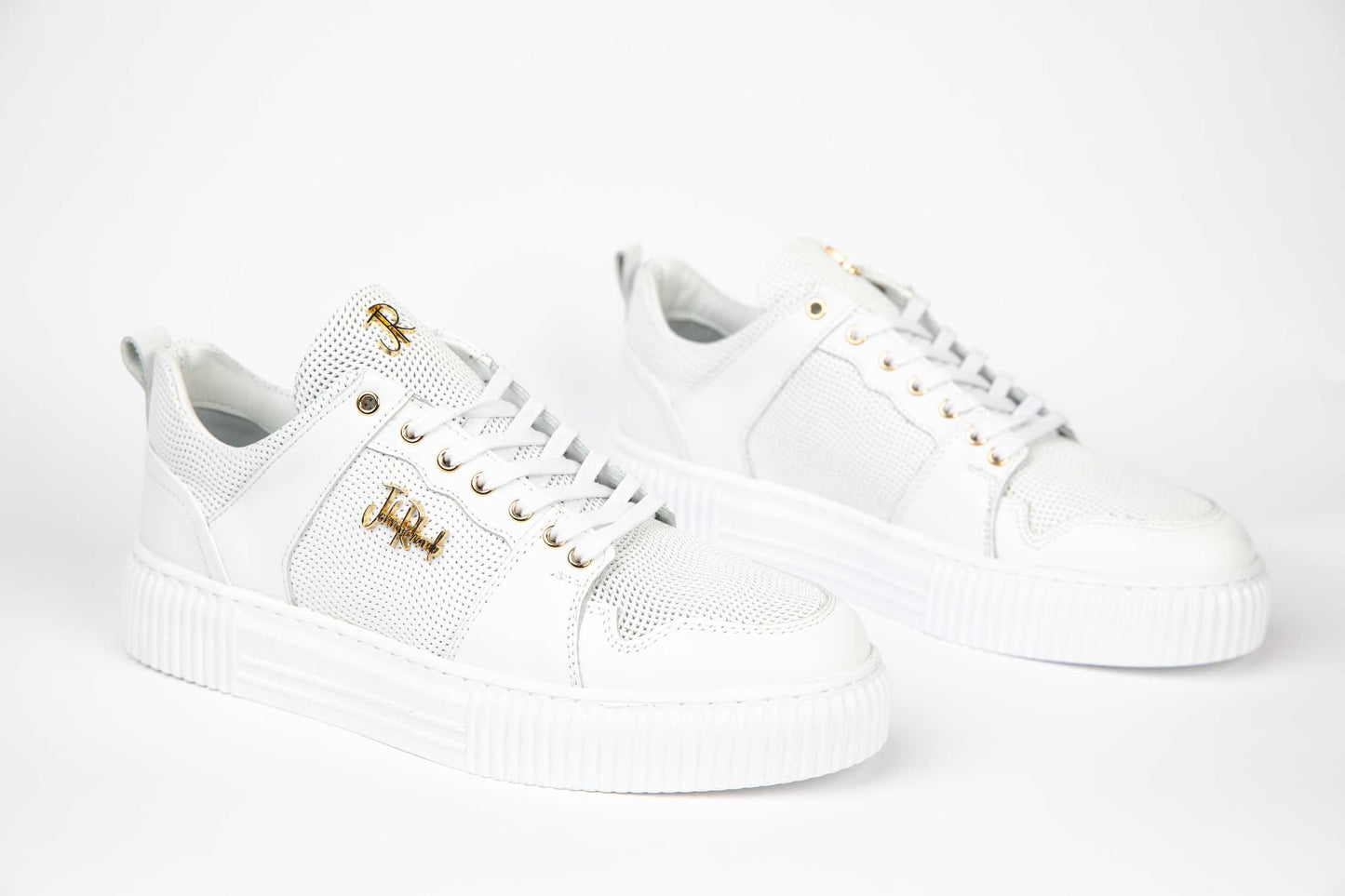 Men's casual shoes made of genuine leather JOHN RICHARDO 402 white (White)