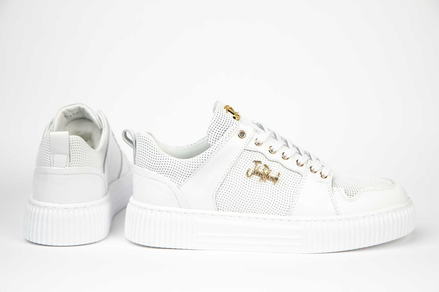 Men's casual shoes made of genuine leather JOHN RICHARDO 402 white (White)