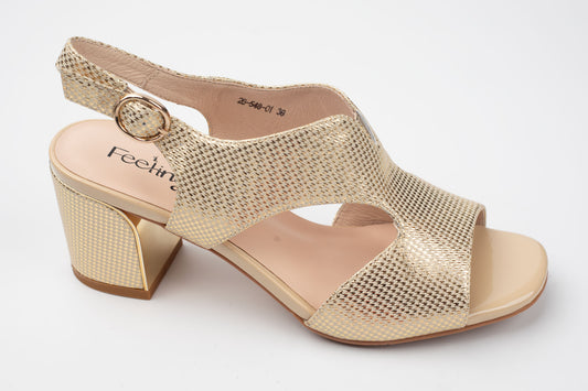 Sandale damă piele naturală FEELING 26-548 Auriu
