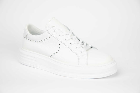 Pantofi barbati casual din piele naturala JOHN RICHARDO  159 alb (White)