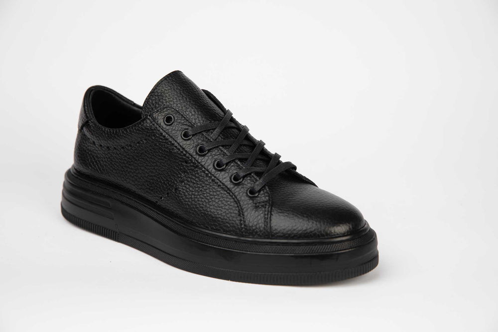 Pantofi barbati casual din piele naturala JOHN RICHARDO 159 negru (Black)