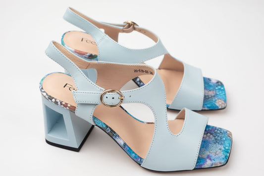 Sandale damă piele naturală FEELING 26-519Albastru