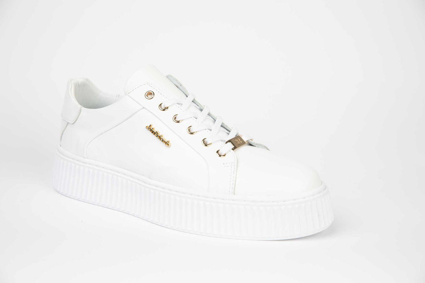 Men's casual shoes made of genuine leather JOHN RICHARDO 138 (White)