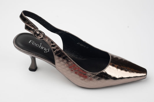 Pantofi damă piele naturală FEELING 26-588 Gold