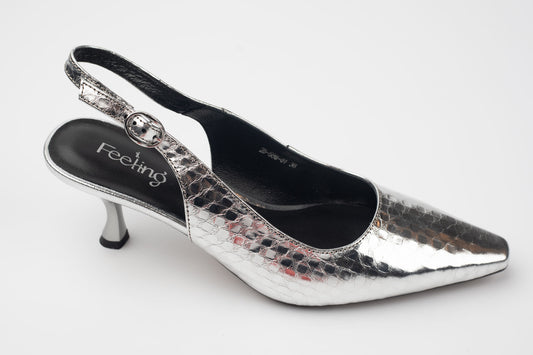 Pantofi damă piele naturală FEELING 26-588 Argintiu