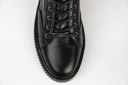 Pantofi barbati casual din piele naturala JOHN RICHARDO 138 negru (Black)