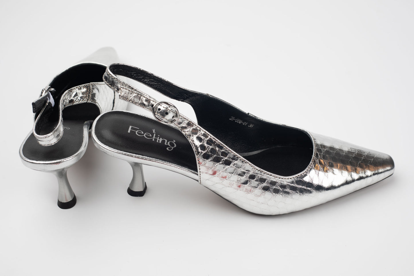 Pantofi damă piele naturală FEELING 26-588 Argintiu