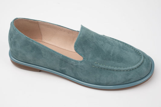 Pantofi piele naturală întoarsă FEELING 6521 Blue Vel