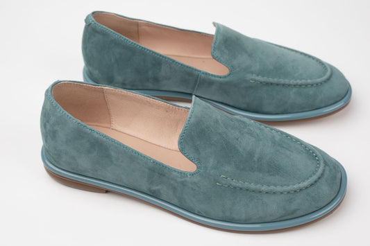 Pantofi piele naturală întoarsă FEELING 6521 Blue Vel