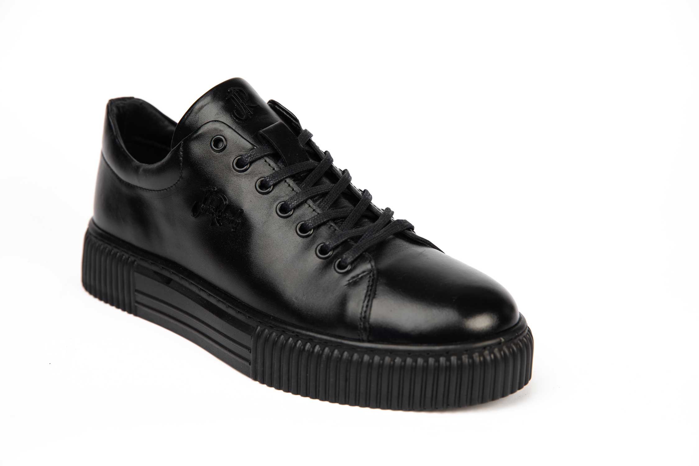 Pantofi barbati casual din piele naturala JOHN RICHARDO 408 negru (Black)