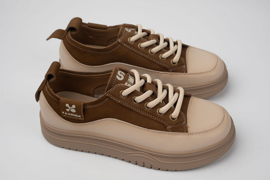 Pantofi dama casual sport piele naturală FEELING 6675 Maro