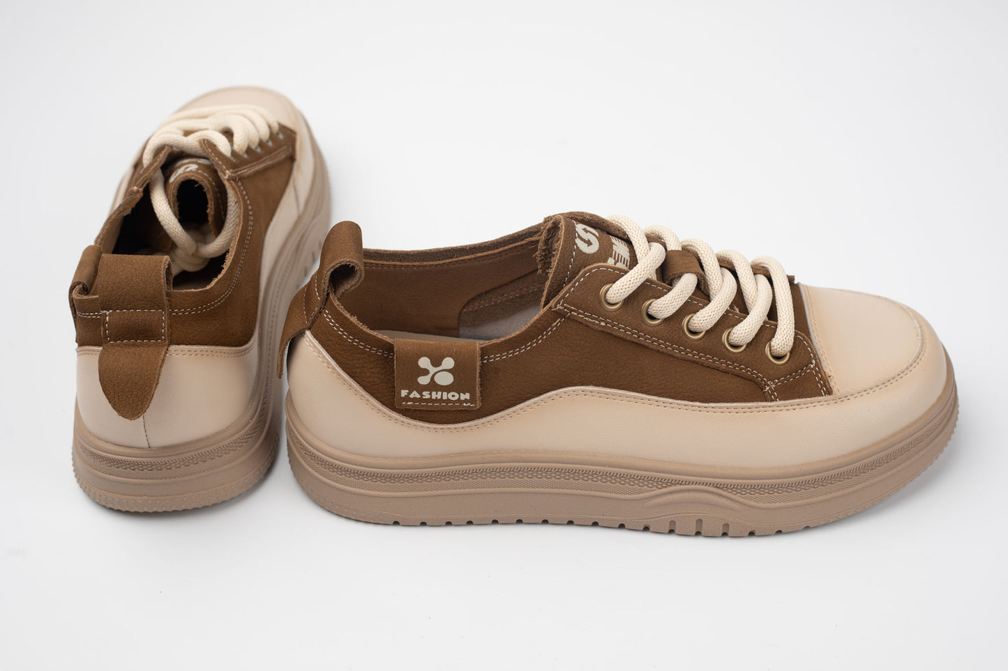 Pantofi dama casual sport piele naturală FEELING 6675 Maro