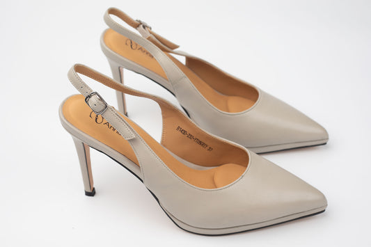 Pantofi damă piele naturală decupați ANNA VIOTI 143-232 Grey