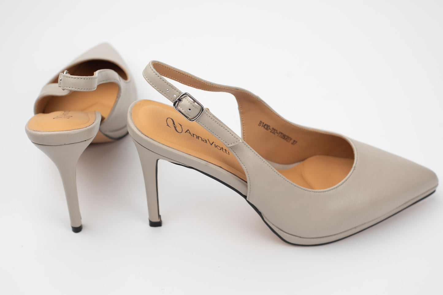 Pantofi damă piele naturală decupați ANNA VIOTI 143-232 Grey