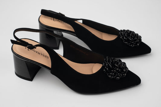 Pantofi damă piele naturală întoarsă ANNA VIOTI 6379 N vel