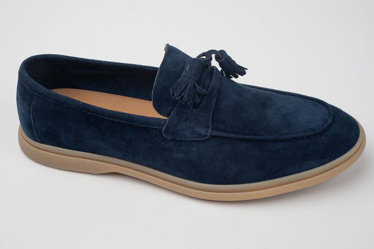 Pantofi bărbați piele naturală întoarsă FRANCO GERARDO 25891 Blue Vel