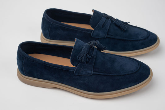 Pantofi bărbați piele naturală întoarsă FRANCO GERARDO 25891 Blue Vel